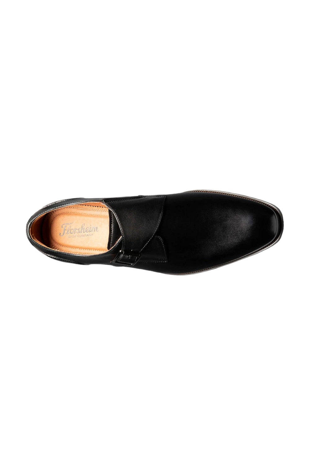 The Florsheim Sorrento Plain Toe Single Monk Strap features a rich leather upper with an elegant buckle and a sleek silhouette. The convenience of a slip on is further enhanced by the comfort of its fully cushioned leather covered footbed and soft leather linings.