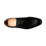 The Florsheim Sorrento Plain Toe Single Monk Strap features a rich leather upper with an elegant buckle and a sleek silhouette. The convenience of a slip on is further enhanced by the comfort of its fully cushioned leather covered footbed and soft leather linings.