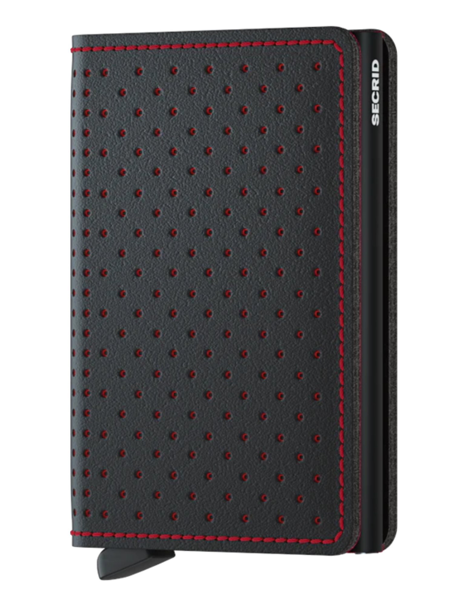 Its slim profile makes the Slimwallet fit perfectly into every pocket. The open exterior is cut extra wide to hold cards, banknotes and receipts. The Cardprotector mechanism allows you to slide out cards with one simple motion, while the aluminium protects your cards from bending, breaking and unwanted wireless communication.