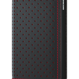 Its slim profile makes the Slimwallet fit perfectly into every pocket. The open exterior is cut extra wide to hold cards, banknotes and receipts. The Cardprotector mechanism allows you to slide out cards with one simple motion, while the aluminium protects your cards from bending, breaking and unwanted wireless communication.
