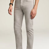 Designed for the man seeking a polished everyday pant, this elegant twill features a cotton, Tencel, and elastane fabrication for an ultra-smooth feel. Cut in a comfortable mid rise with a straight leg and finished in a versatile grey hue.