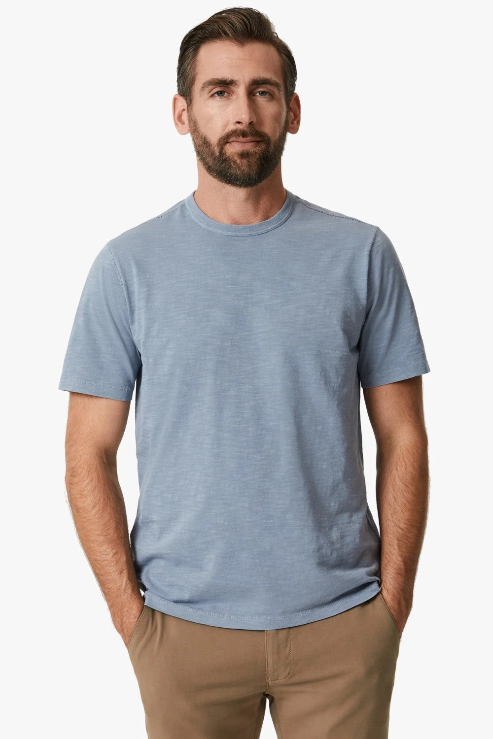 Cut for a comfortable fit from lightweight slub cotton-jersey, our new crewneck t-shirts are versatile base layer that will pair perfectly with your favourite denim.Our slub knit tees are crafted from high-quality 100% BCI cotton and combed for exceptional texture and softness.
