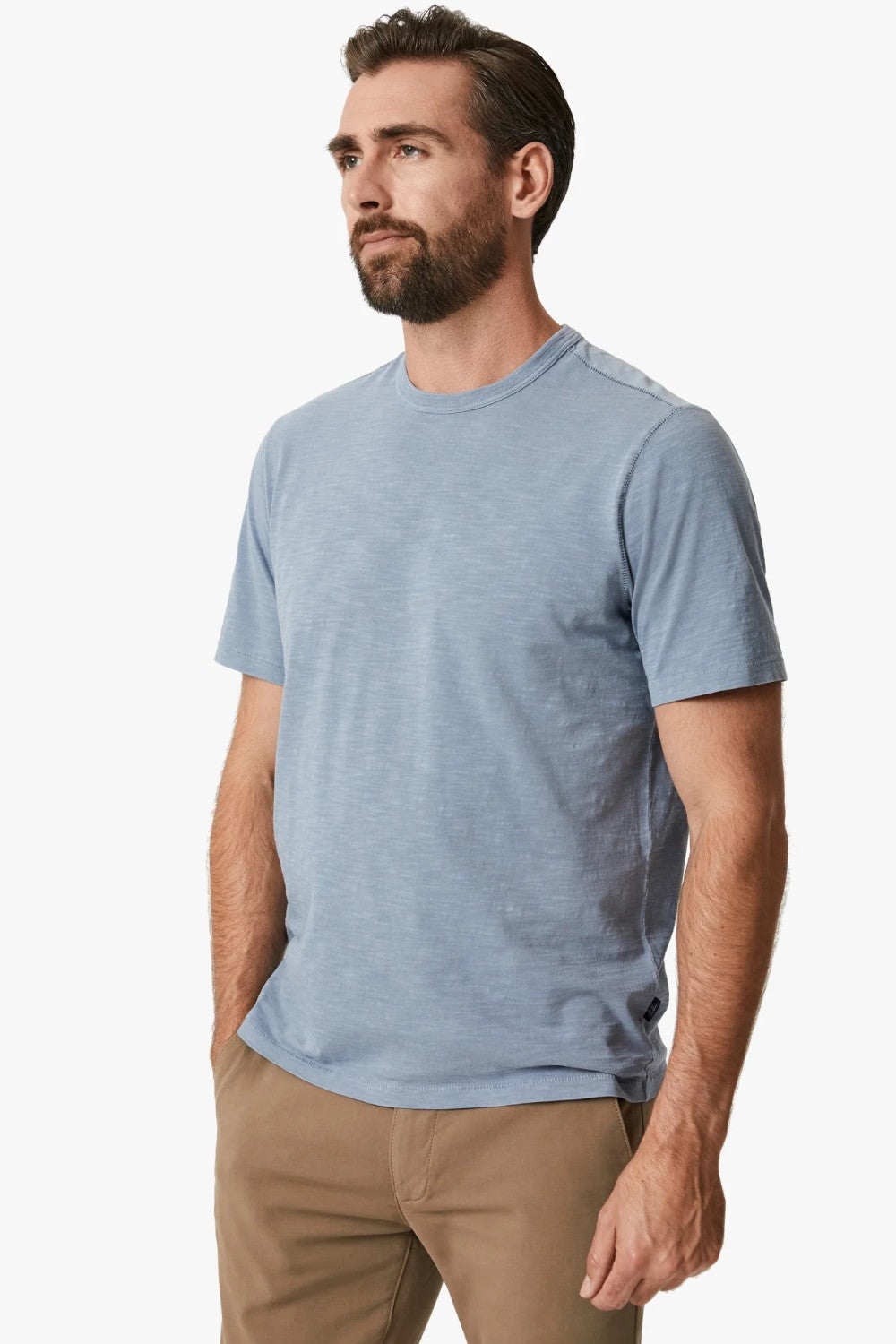 Cut for a comfortable fit from lightweight slub cotton-jersey, our new crewneck t-shirts are versatile base layer that will pair perfectly with your favourite denim.Our slub knit tees are crafted from high-quality 100% BCI cotton and combed for exceptional texture and softness.