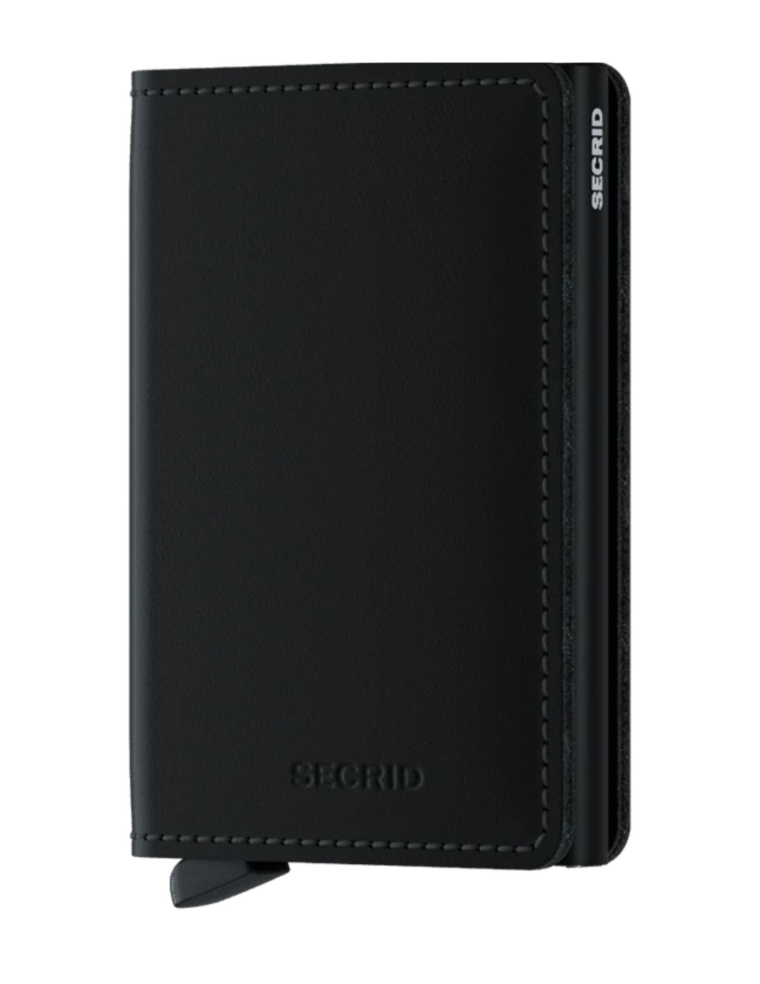 Its slim profile makes the Slimwallet fit perfectly into every pocket. The open exterior is cut extra wide to hold cards, banknotes and receipts. The Cardprotector mechanism allows you to slide out cards with one simple motion, while the aluminium protects your cards from bending, breaking and unwanted wireless communication.