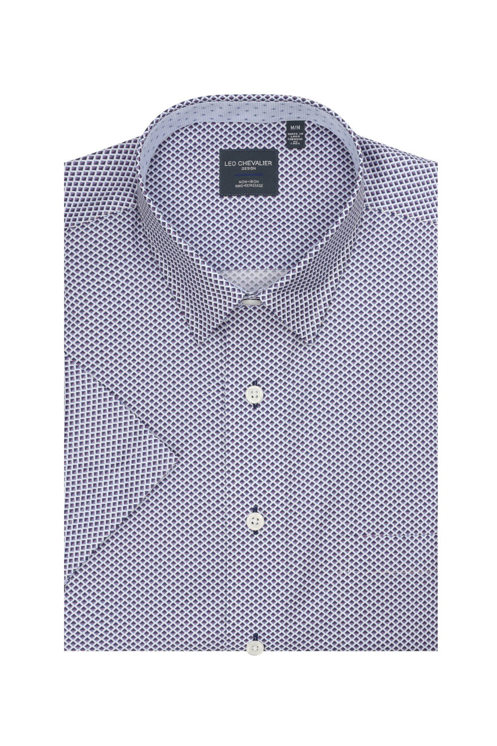 This Leo Chevalier Men's Short Sleeve is crafted from 100% cotton which provides excellent breathability and is non-iron for easy maintenance. The hidden button down collar and tall fit provide a tailored look for any occasion.