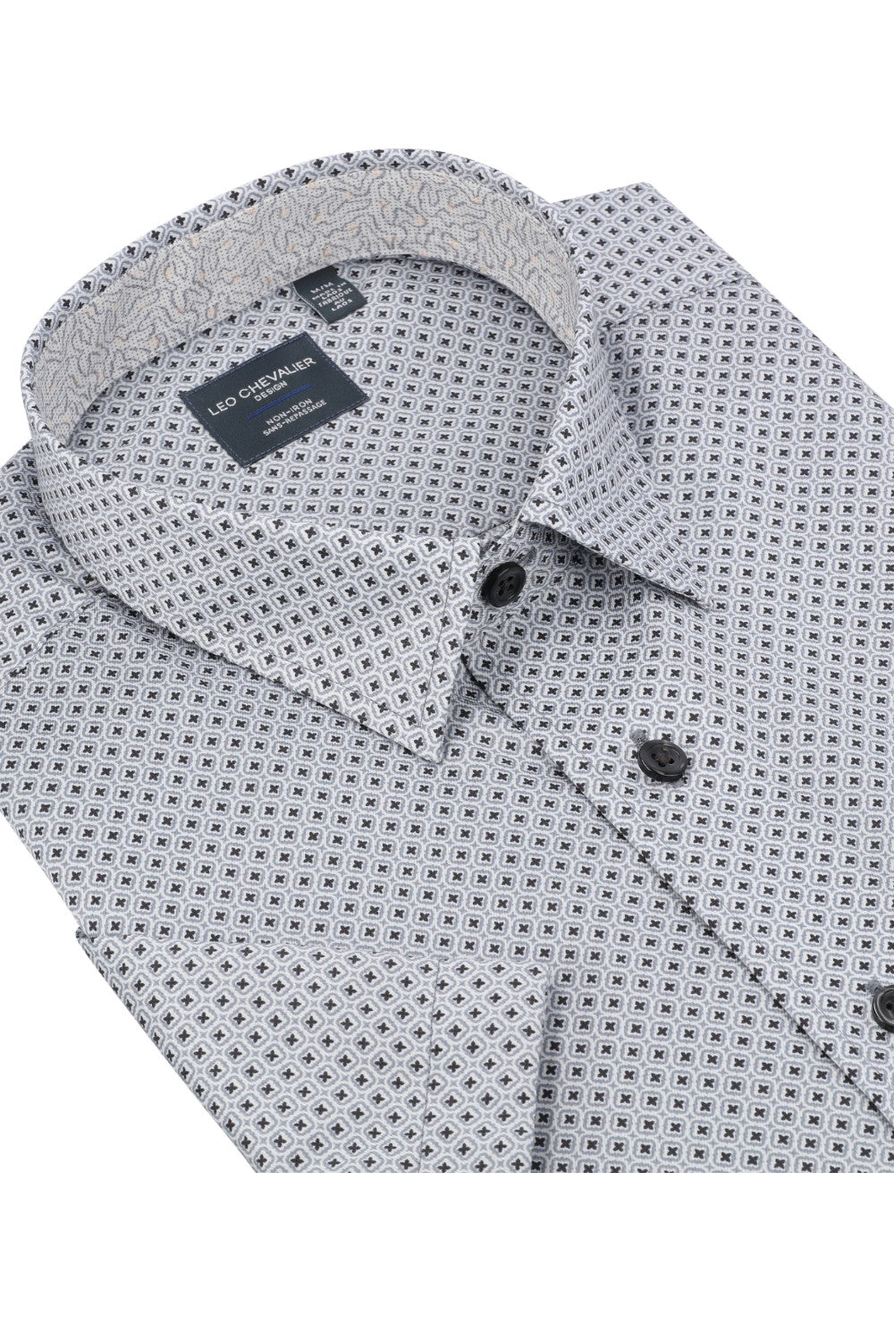 This Leo Chevalier Men's Short Sleeve is crafted from 100% cotton which provides excellent breathability and is non-iron for easy maintenance. The hidden button down collar and tall fit provide a tailored look for any occasion.