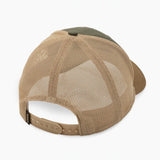 Brown and green mesh cap on a white background