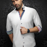 Shirt casual dress fashion for men 98% cotton and 2% Spandex for optimum comfort. Distinguish yourself with contrasting patterns and sophisticated details. Comfortable with premium stretch cotton fabric. 