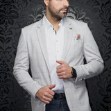 Blazer Fashionable and stretchy for men. Stand out with our sophisticated details and patterned lining. Comfortable with a premium fabric blend offering confidence and freedom of movement.