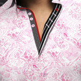 Men's casual dress polo shirt. Distinguish yourself with contrasting patterns and sophisticated details. Comfortable with high-end cotton fabric. Offers confidence and freedom of movement. 