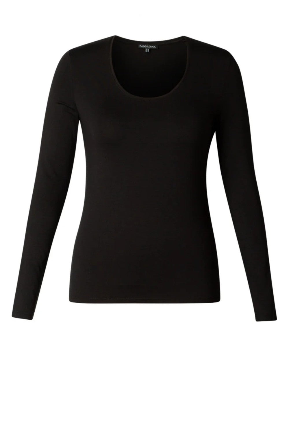 Black long-sleeve shirt on a white background