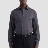 The James OoohCotton long-sleeved shirt in basketweave print features a point collar, mother-of-pearl buttons, and a curved hem for a sleek tucked or untucked look. The notched cuffs are adjustable to allow for customized fit and also convertible to accommodate cufflinks. OoohCotton® is a performance, double-mercerized, wrinkle-resistant, breathable, and easy-care cotton blend with 8-way stretch, quick-dry, and thermal comfort properties.