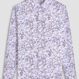 The Julian long-sleeve shirt is crafted from a linen and cotton fabric. It features a point collar, a curved hem that can be worn tucked or untucked, mother-of-pearl buttons, and notched cuffs adjustable for a custom fit-wear them snug or loose. The combination of both fibers balances the crispness of linen with the softness and resilience of cotton to create a comfortable shirt perfect for any occasion.