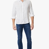 This pair of denim is perfect for the man seeking a distinguished look without compromising on comfort. These are cut from smooth, premium denim that features superior stretch and shape retention in a versatile wash that’s effortless to wear while enhancing the streamlined silhouette. A contemporary fit that’s endlessly flattering, these have a mid rise and tailored straight leg that features subtle tapering from the knee down.