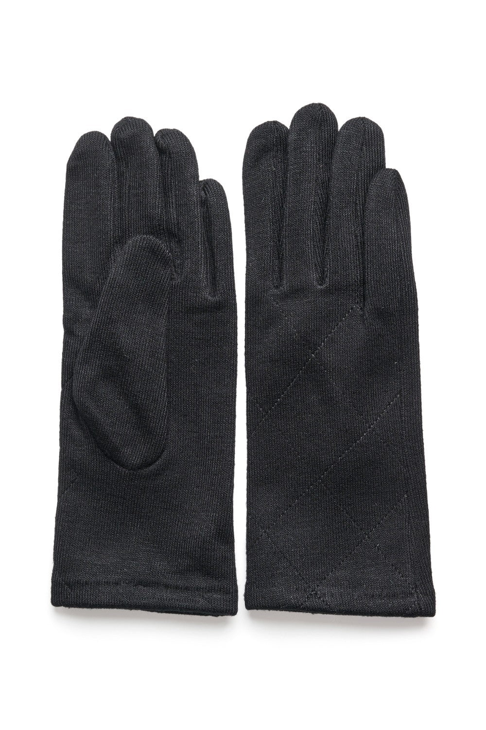 Black gloves on white background