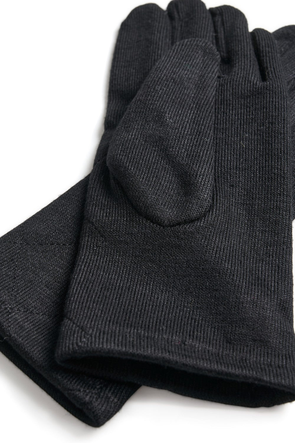 Pair of black gloves on a white background