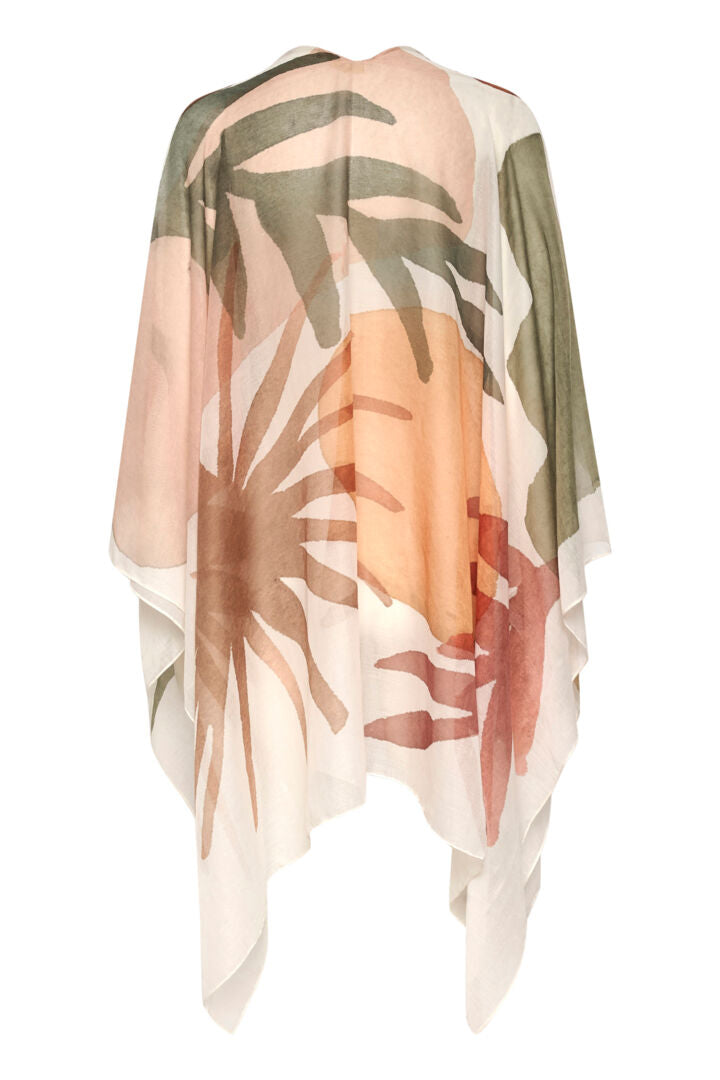 Take your summer style to the next level with our Cream Enna Poncho. Made from lightweight fabric, this sheer poncho features a playful palm print, perfect for adding a touch of pizzazz to any outfit. Stay stylish while beating the heat in this unique and fun piece!