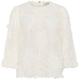 White textured blouse on a white background