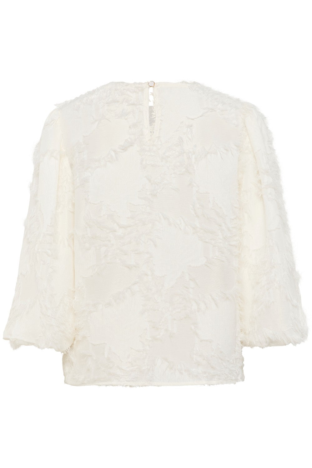 White textured blouse on a white background