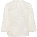 White textured blouse on a white background