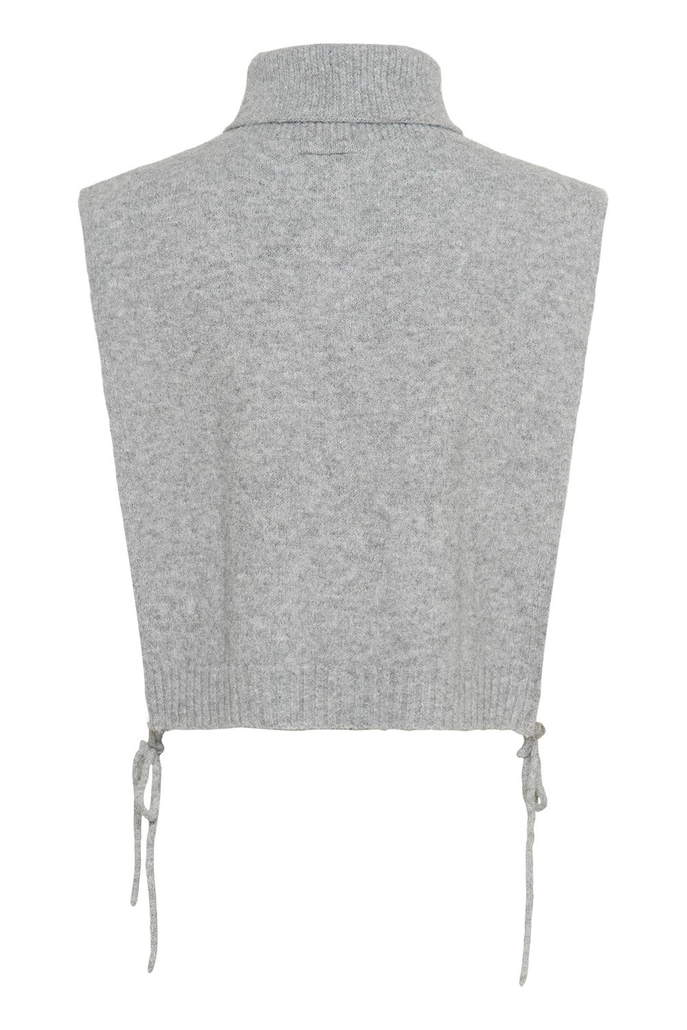 Gray knitted vest on a white background