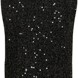 Black sequin vest on a mannequin with a white background