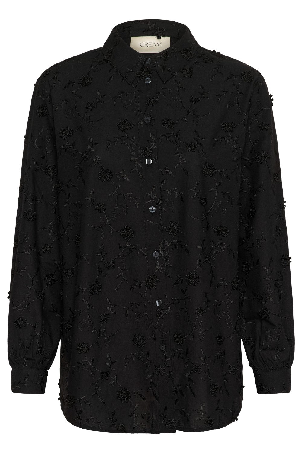 Black textured shirt on a white background