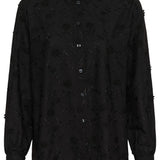 Black textured shirt on a white background