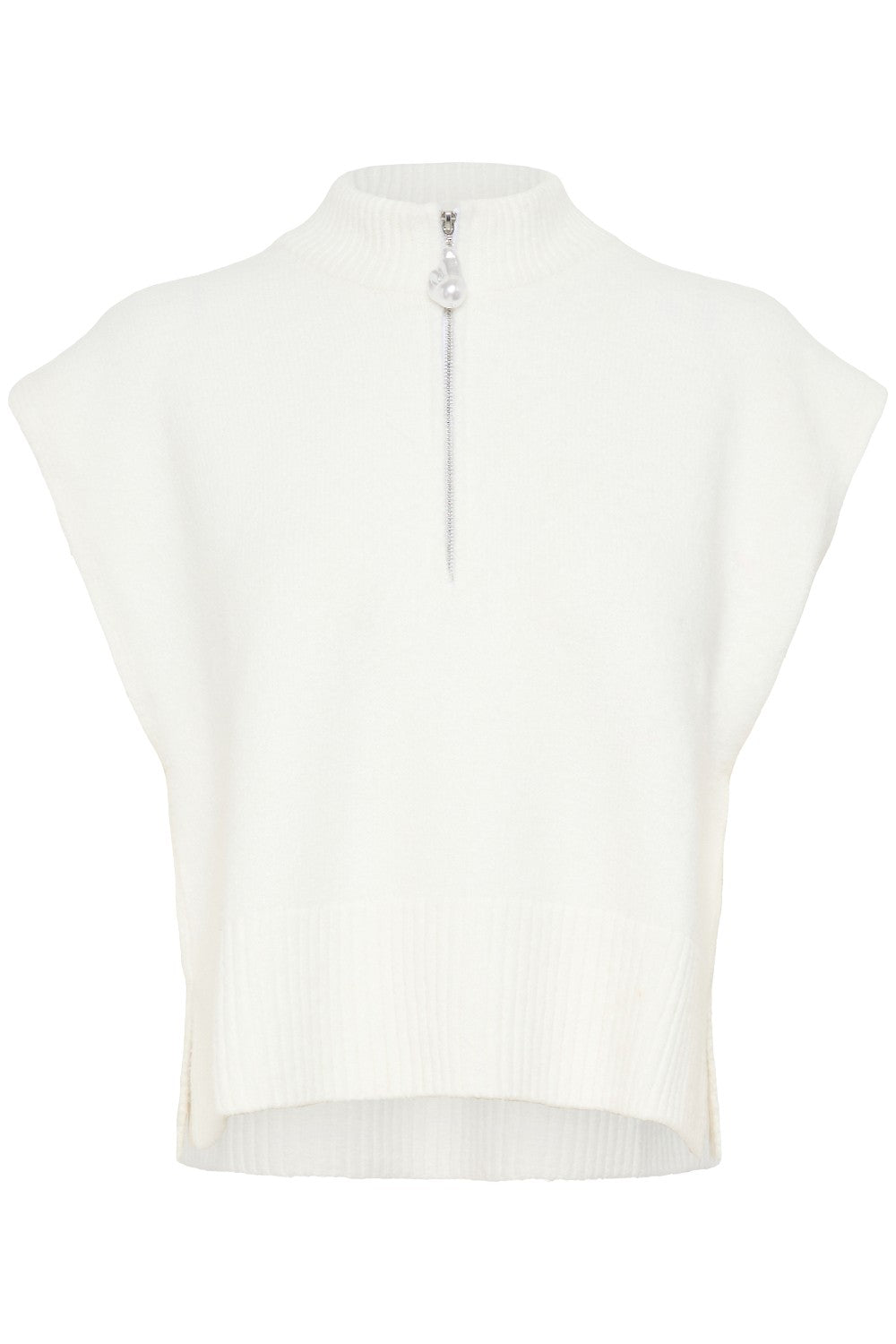 White sleeveless top with a white background