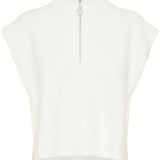 White sleeveless top with a white background