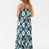 Expertly crafted for comfort and style, the Cream Tiah Dress is the perfect addition to your summer wardrobe. Featuring a maxi length and a stunning Aqua Tie Dye pattern, this dress will make you stand out in any crowd. The adjustable spaghetti straps ensure a perfect fit for any body type. Experience the ultimate blend of fashion and functionality with the Cream Tiah Dress.