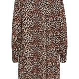 Unleash your wild side with our Cream Tiah Shirt Dress, featuring a playful leopard print. Made from lightweight material, this dress is perfect for casual days and nights. (Liven up your wardrobe with a touch of feline fun!)