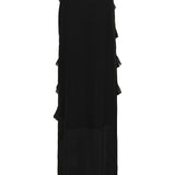 Black tiered dress on a white background