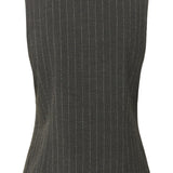 Dark gray pinstripe vest on a white background