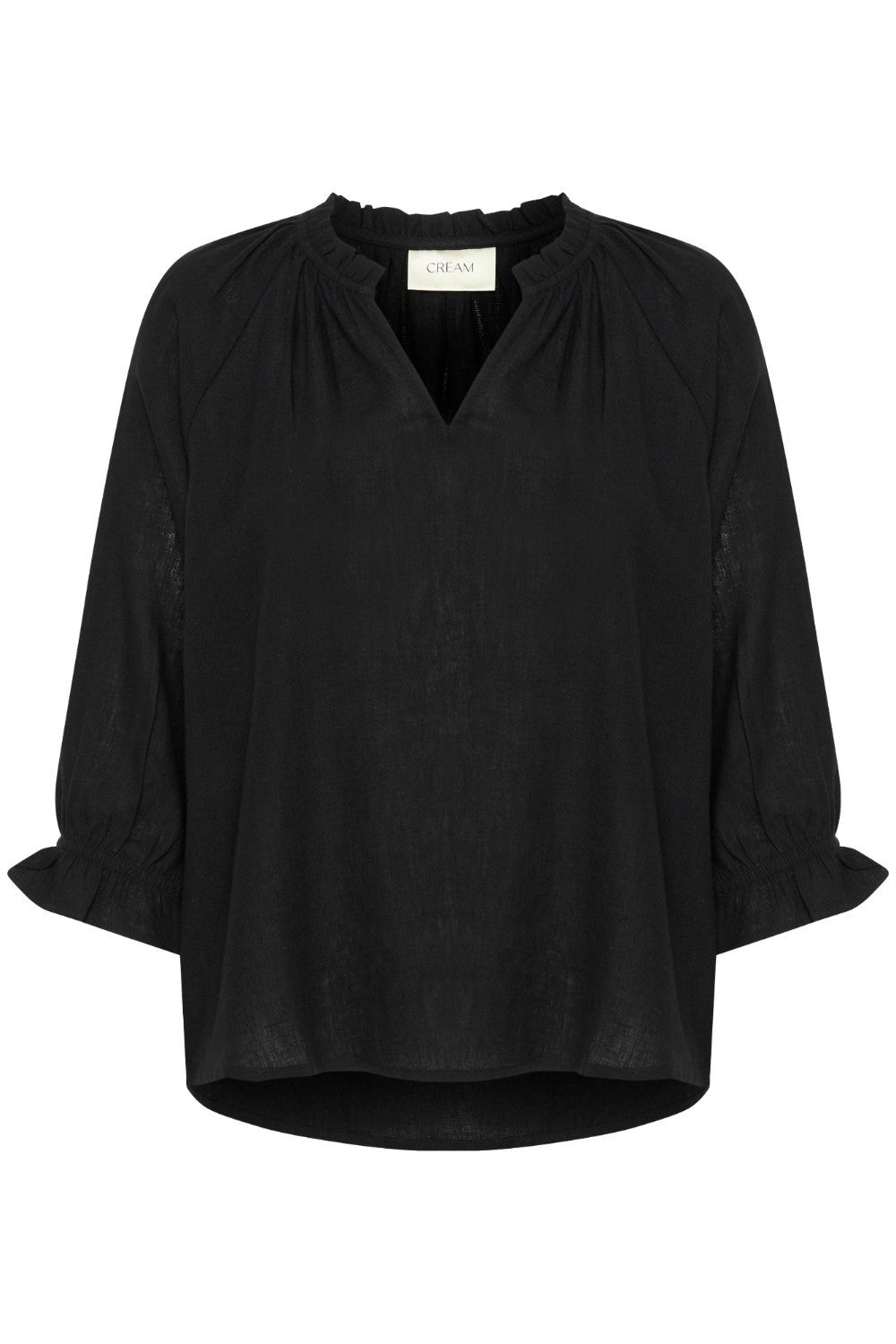 As a linen blend blouse, the Cream Venta Blouse is perfect for staying cool in the summer. Its black colour also makes it versatile for any occasion. Stay stylish and comfortable with this must-have piece.