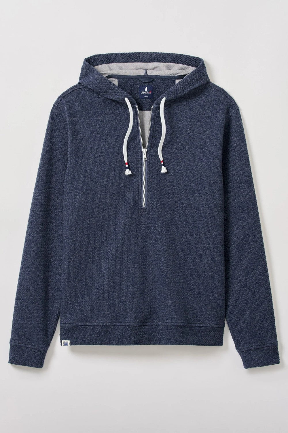Made with our ripple knit, named for it's noticable texture, this half-zip hoodie is a formidable candidate for your new favorite layer for everything from the morning dog walk to the sports bar. Finished with high-quality hardware and an Americana-inspired red, white, and blue detail on the drawstring, this it casual style done right.