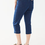 Feel confident and comfortable in the stylish FDJ Pull-On Denim Capri!