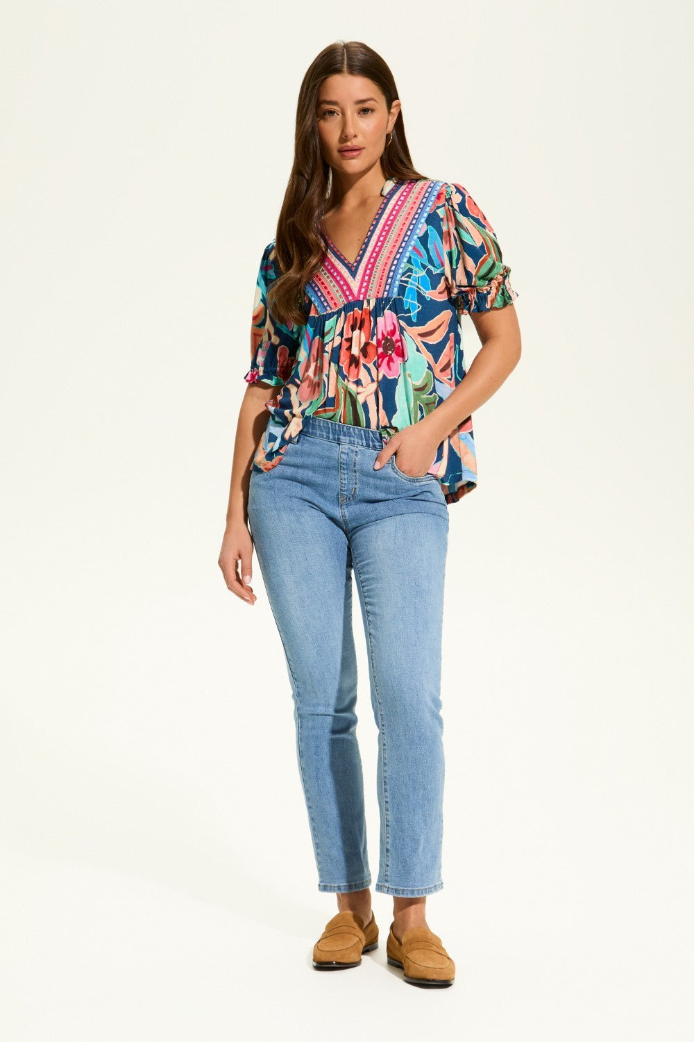 Experience pure comfort and effortless style with the FDJ Basic Pull-On Straight Ankle. This pair of jeans features a medium wash and a flattering straight cut, providing a comfortable fit and a versatile look for any casual occasion. Say goodbye to uncomfortable jeans and hello to a new level of comfort and style.