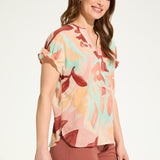 Stay cool with the FDJ Crinkle Printed Blouse. Made from 100% cotton, this floral print top is perfect for any casual occasion. Its crinkle texture adds a unique touch that will make you stand out in style.
