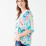 Add a pop of colour with this playful FDJ Printed Raglan Top. The bold tropical print is denim-friendly and also pairs perfectly with white for a striking summer look. (Yes, it's as fabulous as it sounds!)