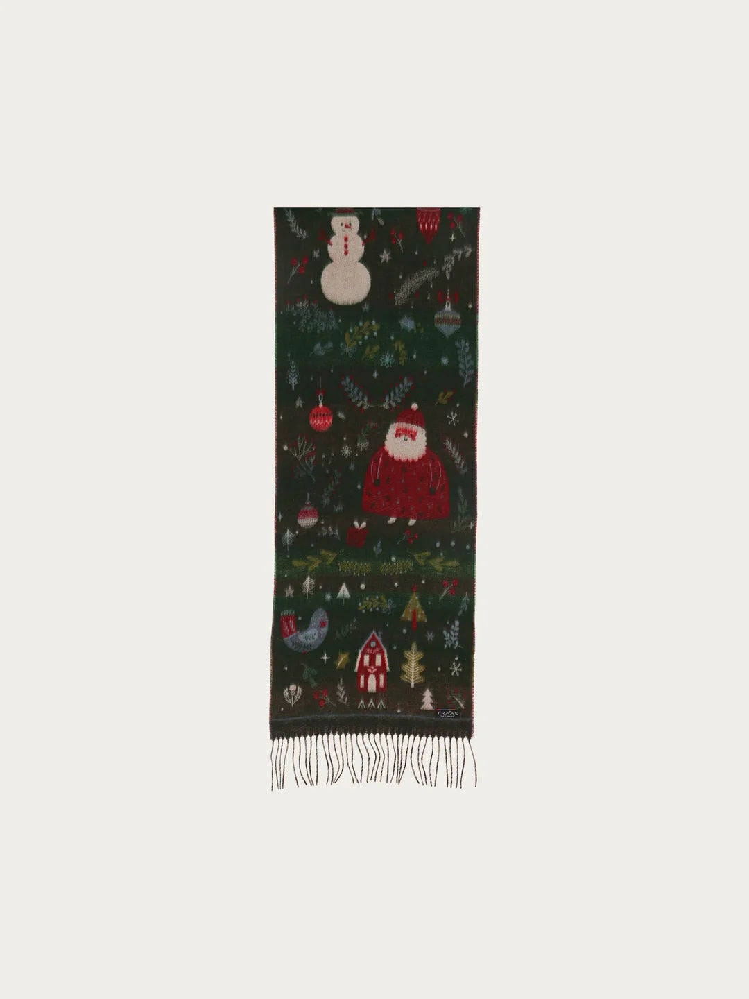 Christmas can come! The scarf with cheerful Christmas motifs from FRAAS spreads good cheer and creates a Christmas atmosphere. The woven scarf is 35 x 200 cm in size and made of extra soft cashmink, the specialty from FRAAS. Keeps out the cold and moisture and is also suitable for allergy sufferers. The scarf MADE IN GERMANY is the ideal companion for everyone who loves Christmas.