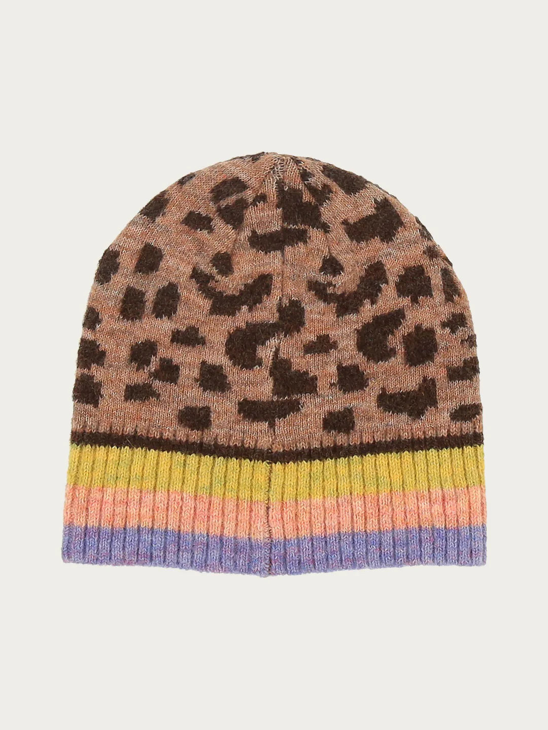 Warm ears and a good mood: both are guaranteed with this knitted hat from FRAAS. With its leopard design and colourful highlight stripes, you will attract everyone's attention. Another plus: the wool blend hat contains recycled polyester made from used PET bottles. This hat looks incredibly good and also feels great to wear.