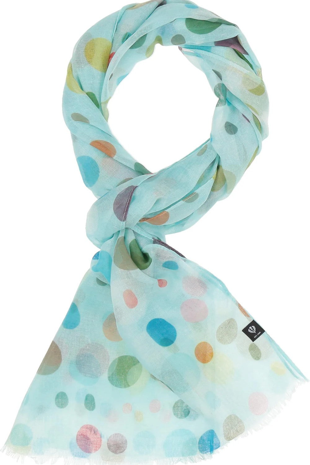 Fashionable and Sustainable! This fun polka dot scarf is the perfect addition to your summer wardrobe. Tie it in a classic scarf shape, thrown over your shoulders, or let it hang down in the breeze. Pairs well with your favourite jeans, summer dresses or work blazer. A fabulous fashion accessory that is Good for you and Good for the planet since the fibers have been recycled from plastic bottles.
