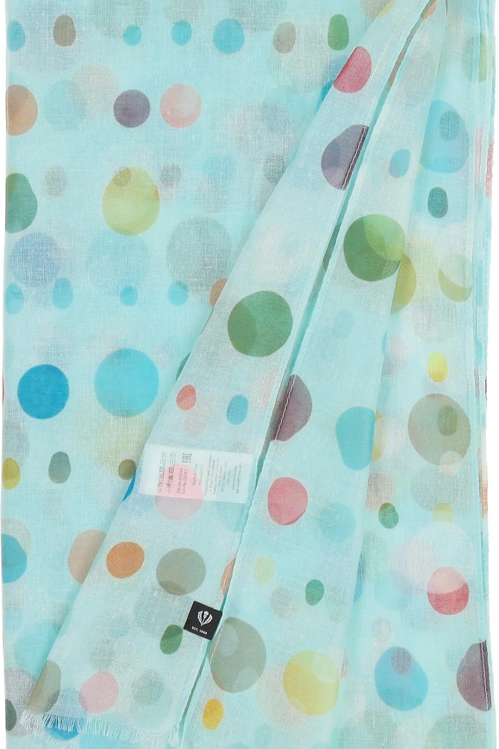 Fashionable and Sustainable! This fun polka dot scarf is the perfect addition to your summer wardrobe. Tie it in a classic scarf shape, thrown over your shoulders, or let it hang down in the breeze. Pairs well with your favourite jeans, summer dresses or work blazer. A fabulous fashion accessory that is Good for you and Good for the planet since the fibers have been recycled from plastic bottles.