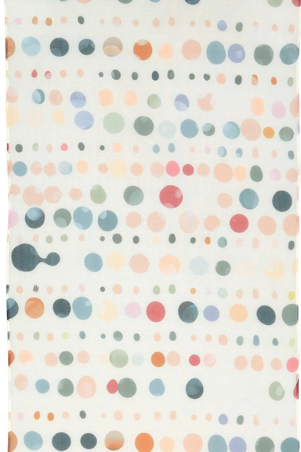 Fashionable and Sustainable! This fun polka dot scarf is the perfect addition to your summer wardrobe. Tie it in a classic scarf shape, thrown over your shoulders, or let it hang down in the breeze. Pairs well with your favourite jeans, summer dresses or work blazer. A fabulous fashion accessory that is Good for you and Good for the planet since the fibers have been recycled from plastic bottles.