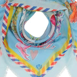 The style this season is to be fashionably sustainable! The fibers in this chic Paris inspired print have been recycled from plastic bottles. Try this versatile oversized square as a bold bandana, chic shawl, fashionable tie, or elegant headscarf. Pairs well with your favourite jeans, fashion dresses or work blazer. A fabulous fashion accessory that is Good for you. Good for the planet.