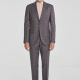 This Esprit suit featuring a soft plum tonal windowpane crafted from super 120's wool woven in Italy. The perfect year round weight meets stretch comfort.