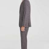 This Esprit suit featuring a soft plum tonal windowpane crafted from super 120's wool woven in Italy. The perfect year round weight meets stretch comfort.