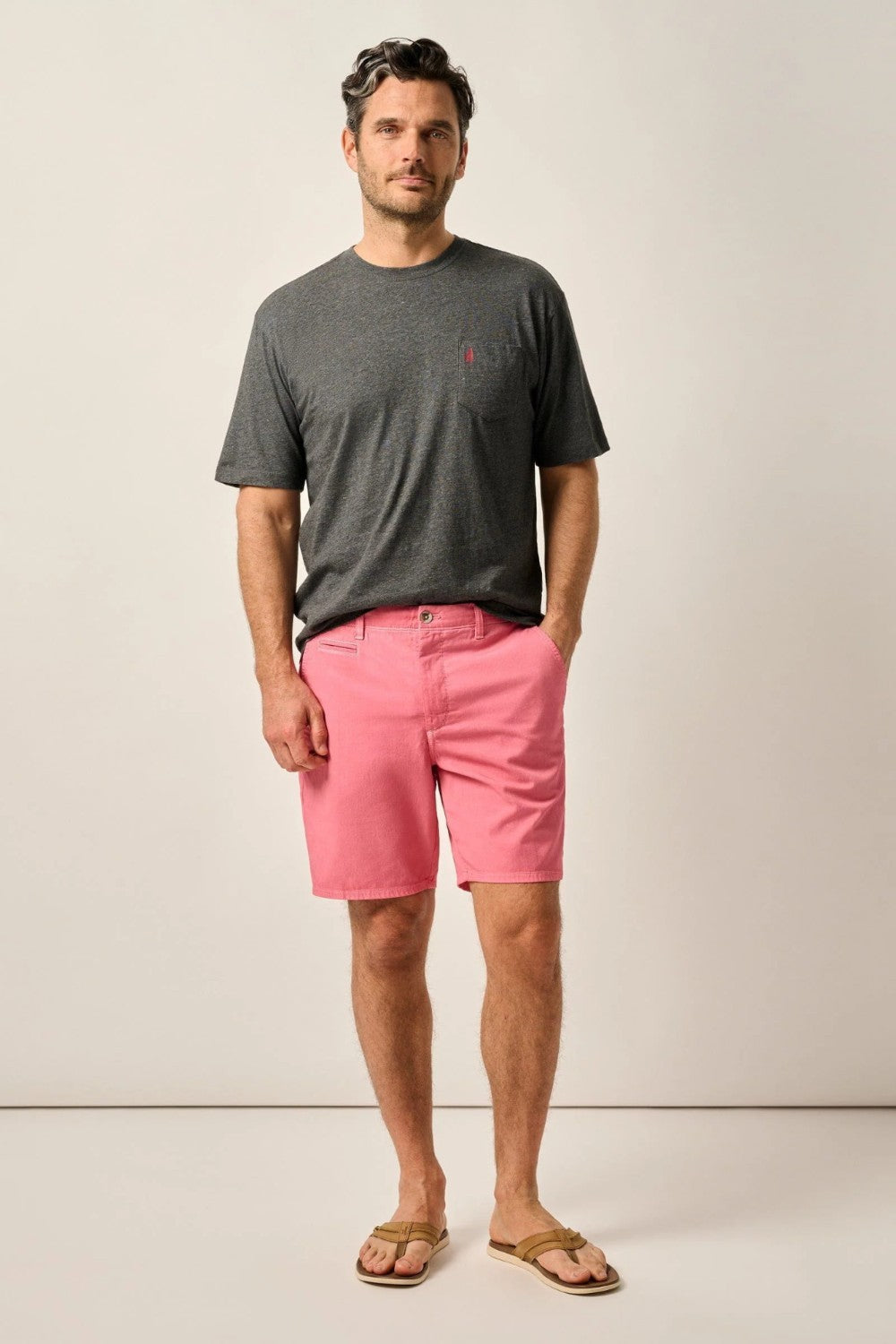 Designed like a classic Bermuda-style short with lightweight fabric and a touch of stretch, these shorts go the extra mile with a garment-dye process that gives them the perfect lived-in look.