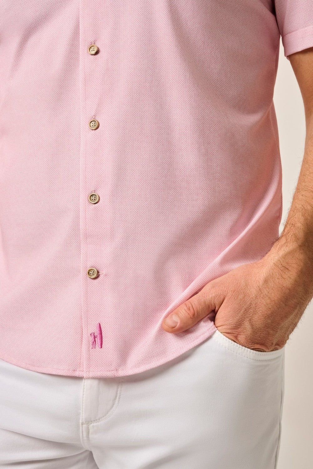 This knit button-up from our Hangin' Out Collection—which is designed to look its best untucked—is made with an incredible soft, and breathable blend of nylon and spandex. This is how you do elevated casual while staying completely comfortable.